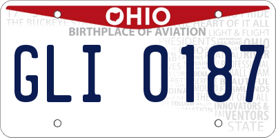 OH license plate GLI0187
