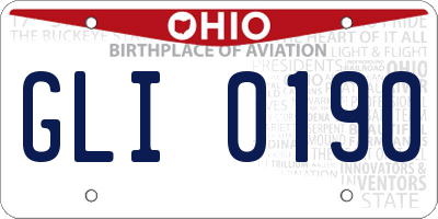 OH license plate GLI0190