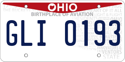 OH license plate GLI0193