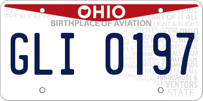 OH license plate GLI0197