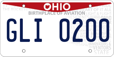 OH license plate GLI0200
