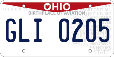OH license plate GLI0205