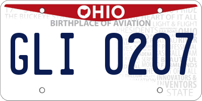 OH license plate GLI0207