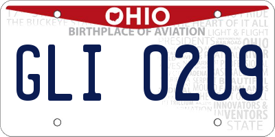 OH license plate GLI0209