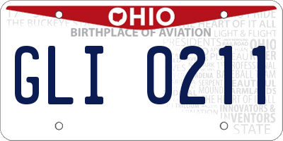 OH license plate GLI0211