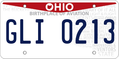 OH license plate GLI0213