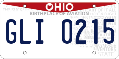 OH license plate GLI0215