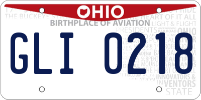 OH license plate GLI0218