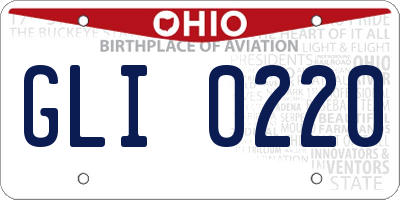 OH license plate GLI0220
