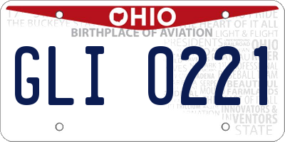 OH license plate GLI0221