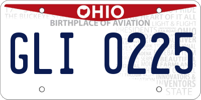 OH license plate GLI0225