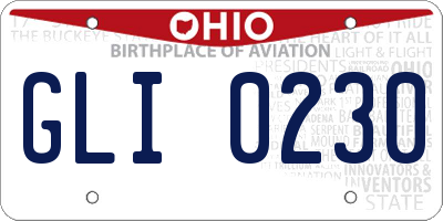 OH license plate GLI0230