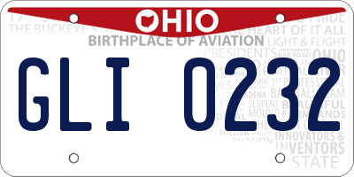OH license plate GLI0232