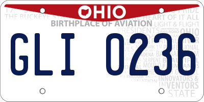 OH license plate GLI0236