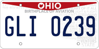 OH license plate GLI0239
