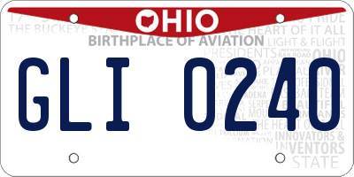 OH license plate GLI0240