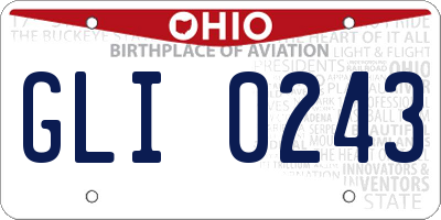 OH license plate GLI0243