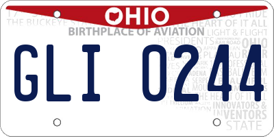 OH license plate GLI0244