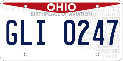 OH license plate GLI0247
