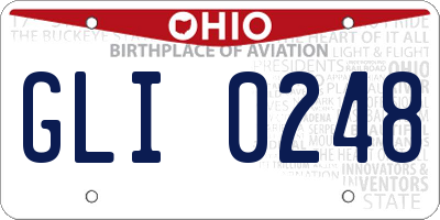 OH license plate GLI0248