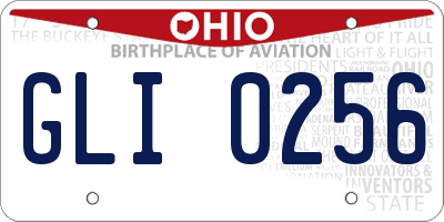 OH license plate GLI0256
