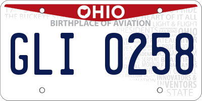 OH license plate GLI0258