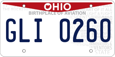 OH license plate GLI0260