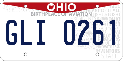 OH license plate GLI0261