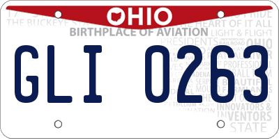 OH license plate GLI0263