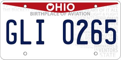 OH license plate GLI0265