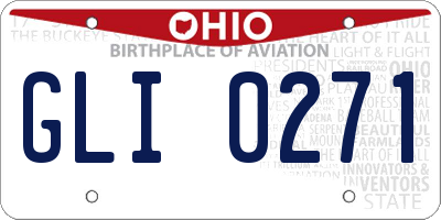 OH license plate GLI0271