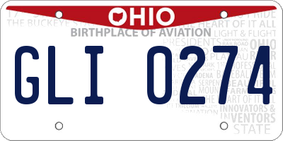 OH license plate GLI0274