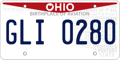 OH license plate GLI0280