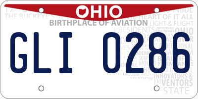 OH license plate GLI0286