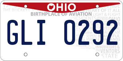 OH license plate GLI0292