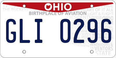 OH license plate GLI0296
