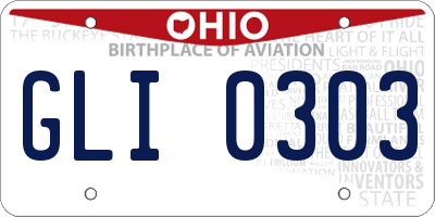 OH license plate GLI0303
