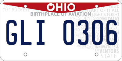 OH license plate GLI0306