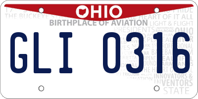 OH license plate GLI0316