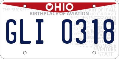 OH license plate GLI0318