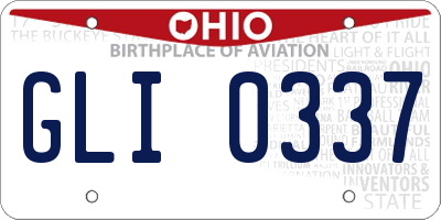 OH license plate GLI0337