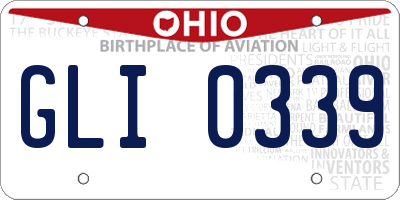 OH license plate GLI0339