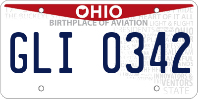 OH license plate GLI0342