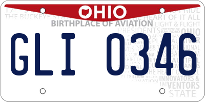 OH license plate GLI0346