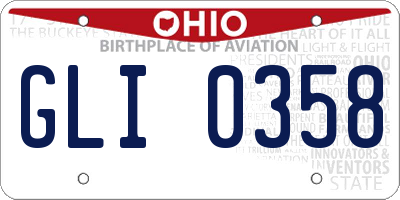 OH license plate GLI0358