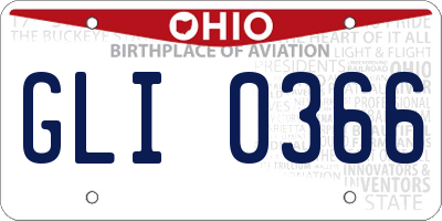 OH license plate GLI0366