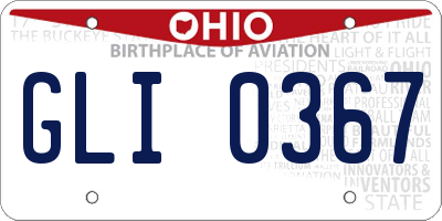 OH license plate GLI0367