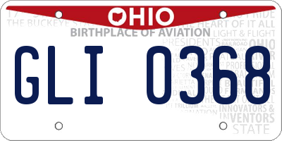 OH license plate GLI0368