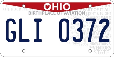 OH license plate GLI0372