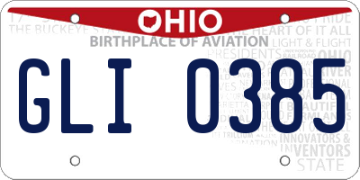 OH license plate GLI0385